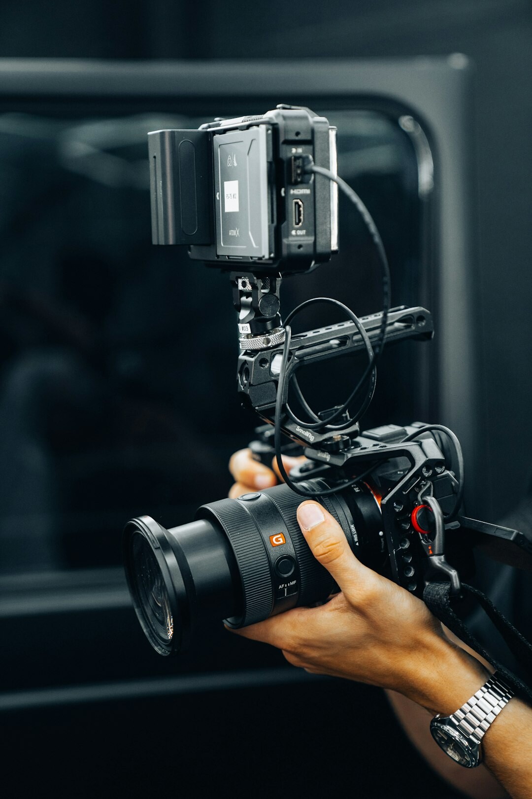 Camera equipment set up for marketing video production